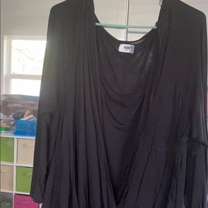 Black wrap shirt long sleeve